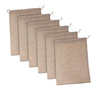 TOGEVAL 6 pièces Lot Rangement Toile de Jute avec Cordon Sacs Réutilisables Robustes pour Légumes et Pommes de Terre Écologiques