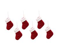 TOGEVAL 6 Pièces Pochettes de Couverts Décoratives Forme de Chaussette de Noël Porte Couverts Tricotés pour Décoration Festive de Table pour de Noël