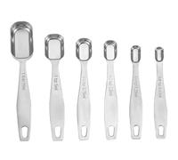 TOGEVAL 6 pièces Set de Cuillères Doseuses Acier Inoxydable avec Graduation Manches Longs Ergonomiques pour Cuisson et Pâtisserie Cuillères à Mesurer pour Cuisine Précise