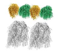 TOGEVAL 6pièces Perruques Tinsel Métallique Wig Foil Shiny Party Wigs Pour Adultes Cosplay Et Accessoires Amusants or Et Vert