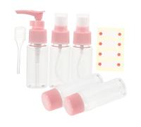 TOGEVAL 7pièces Flacons De Voyage Étanches Plastique Rechargeables Trousse De Toilette Squeezable Pour Shampooing Lotion Et Cosmétiques Pearlescent Rose