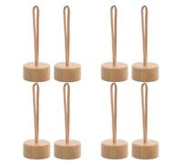 TOGEVAL 8 Pièces Bouchon en Bois Étanche avec Corde en Coton pour Bouteilles d'eau et Bocaux de Conservation, Couvercle Hermétique pour Activités en Plein Air et Voyage