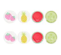 TOGEVAL 8 pièces Masques Yeux Gel Refroidissants Réutilisables Forme Fruit Coussinets pour Sommeil Soulagement et Poches