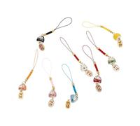 TOGEVAL 8 pièces Pendentifs Chat Fortune pour Téléphone Portable Lot de Céramique Décoration Suspendue Chanceuse pour Clés Sacs et Bijoux Accessoires DIY Colorés Couleur Couleur Aléatoire
