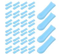 TOGEVAL 80 Pièces Embouts de Cuillère en Silicone Souple 11,5X3,8 MM Bleu, 80 Pièces Réutilisables pour Extraction du Cérumen, Accessoires de Nettoyage des Oreilles Compatibles