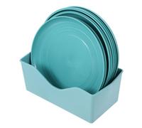 TOGEVAL 8pièces Set De Assiettes Plastique pour Chats avec Base Stable Gamelles Plates pour Kittens Et Chats à Pattes Courtes Couleur Bleu Ciel Idéales pour Nourriture Et Eau