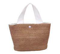 TOGEVAL à Main Rond Sacs à Main Pour Femme Cartable Sacs De Paille Pour La Plage Des Femmes Cabas De Plage En Paille Fourre-tout Femme Cabas Tissé Mini Pu Khaki