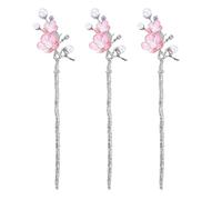 TOGEVAL Accessoires Cheveux Vintage 3 Pièces Baguettes Métal Fleur pour Styles Nobles et Coiffures Relevées Femmes