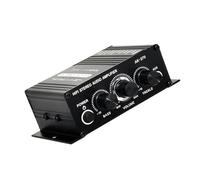 TOGEVAL Adaptateur Audio Numérique 12 V Mini Amplificateur Stéréo 2 Canaux pour Haut-parleurs Passifs, Amplificateur de Puissance Audio Réglage des Basses et Aigus, Compatible TV