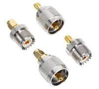 TOGEVAL Adaptateur Coaxial SMA Mâle vers UHF Femelle Lot de 4 Set de Pièces Connecteur Plaqué Compatible Radioamateur et Antennes CB Accessoires pour Câbles Coaxiaux et Équipements