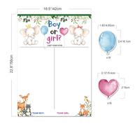 TOGEVAL Affiche de Révélation du Genre pour Shower - Ensemble 1 Lot Cartes de Prédiction Bébé Garçon Fille Décoration Fête Prénatale Dessin Animé Jeu Interactif pour Fête Future Maman
