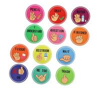 TOGEVAL Affiche de Signaux Manuels Colorés pour Salle de Classe Posters Visuels pour Outil de Communication Non Décoration Éducative pour Écoles et Primaires