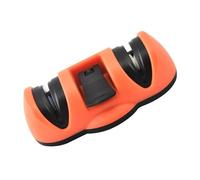 TOGEVAL Aiguiseur de Couteaux Double Fente Orange, Outil d'affûtage rapide en PP et Acier Inoxydable, Design ergonomique, Dispositif de meulage des couteaux pour la cuisine