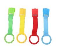 TOGEVAL Anneaux de Traction Bébé 4 Pcs Multicolores pour Lit et Parc, Accessoire D’apprentissage Debout, Plastique Solide, Jeu Suspendu Éducatif pour Tout-petits, pour Maison et Crèche