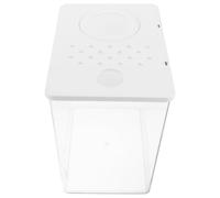 TOGEVAL Aquarium de Bureau Transparent pour Tortues Aquatiques, Moyen Rectangle 24,6 X 24,4 X 17,5 Cm, Plastique, Kit Micro-Paysage avec Panier Hydroponique, Habitat Polyvalent