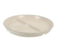 TOGEVAL Assiette Compartimentée en Céramique Blanche Lait, 3 Sections, 1 Pièce, Assiette Diététique pour Repas Contrôlés, pour Petit-déjeuner et Régime Adulte, Vaisselle Réutilisable