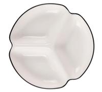 TOGEVAL Assiette Porcelaine Compartimentée avec Sections Contrôle des Portions pour Repas Individuels pour Cuisine et Usage Domestique