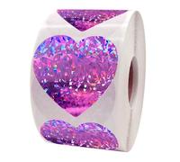 TOGEVAL Autocollants de Scellage Cœur Papier Adhésif 3,8 CM, Rouleau 1 Pièce pour Décoration Amusante, Étiquettes Autocollantes pour Boulangeries et Anniversaires