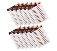 TOGEVAL Autocollants de Sourcils Waterproof 12 Feuilles Format 6d Effet Sourcils Authentiques Maquillage Solide pour Femmes Usage Quotidien