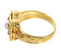 TOGEVAL Bague avec Médaillon Secret Gravée Vintage, Alliage Doré, Micro-pavés Brillants, Féminine, Cérémonie et Usage Quotidien, Taille 10