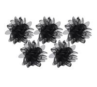 TOGEVAL Bagues Fleuries pour Femmes Élégantes en Alliage Orné de Cristaux, Anneaux Décoratifs Noirs Ø 8 Cm, Accessoires de Danse et Spectacle, Lot de 5 Pièces