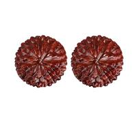 TOGEVAL Balles de Massage en Bois de Huanghuali Lot de 2, Balle D’acupression Artisanale Litchi, Accessoire de Décompression Portable pour Mains, Doigts et Poignets, Outil Bien-être