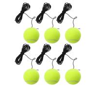 TOGEVAL Balles de Tennis avec Ficelle Élastique 6 Pièces pour Entraînement Individuel Outil Portable de Rebond pour Tennis Débutant Équipement Compact Adapté Intérieur et Extérieur