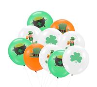 TOGEVAL Ballons Décoratifs en Latex 40 Pièces Kit Fête Saint-patrick 10 Ballons Blancs Trèfle Grand-père Chapeau Vert Tirelire pour Anniversaire et Événements Festifs