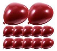 TOGEVAL Ballons en Latex de Cœur Double Couche Rouge et Noir, Pack de 50 Pièces pour Décoration de Fête, Mariage et Saint-valentin, Accessoires de Fête Festifs et Romantiques