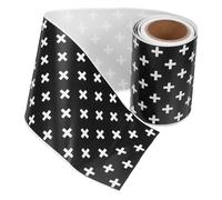 TOGEVAL Bande Adhésive pour Bordures de Tableaux D’Affichage Décoratif à Motif Croisé Noir et Blanc 76 CM X 5 M Autocollant Festonné pour Salles de Classe Tableaux en Liège