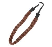 TOGEVAL Bandeau Cheveux Tressés Élastique Large Postiche Synthétique Café Ajustable Accessoire Beauté Naturel