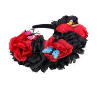 TOGEVAL Bandeau De Fleurs Artificielles Bandeau à Fleurs Pour Filles Casque Floral Casque De Fleur Déguisement Catrina Fille Costume De Fleur Enfants Robe De Mariée Noir Plastique