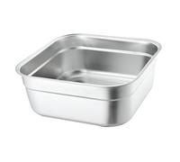 TOGEVAL Bassine Carrée Multifonction en Acier Inoxydable 21 Cm, Bol Mélangeur Robuste, Plateau de Cantine Inox Adapté Buffet Cuisine, Bassine à Légumes et Soupe Pratique, Bol en Métal