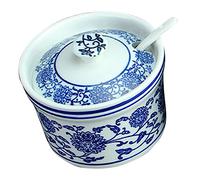 TOGEVAL Bocal à Épices Céramique avec Cuillère Récipient Réutilisable pour Condiments Pot de Stockage pour Sucre et Épices Décoration pour Cuisine et Table