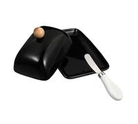 TOGEVAL Boîte à Beurre Céramique avec Couvercle Rangement Frais pour Beurre et Fromage Design Élégant et Minimaliste Boîte Compartiment pour Cuisine Récipient et Antirouille