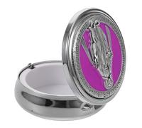 TOGEVAL Boîte à Bijoux Religieuse Métal pour Chapelet Catholique avec Motifs et Saint Benoît Étui Élégant pour Prière Souvenir Religieux Cadeau pour Femmes Rangement Bijoux de Baptême et