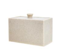TOGEVAL Boîte à Cotons-Tiges Couvercle 2 Compartiments Résine Organisateur de Coton Démaquillant Support pour Disques de Coton Rangement Cosmétique Bureau