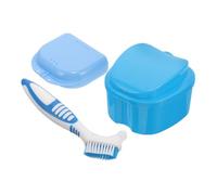 TOGEVAL Boîte à Dentier avec Étui Brosse à Dents Contenant Multi Usage pour Prothèses Dentaires et Protège Dents Portable et Kit de Rangement Compact pour Adultes