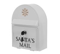 TOGEVAL Boîte aux Lettres Murale Vintage en Tôle Blanche, Petite Taille 25 X 19,5 X 8 Cm, Résistante aux Intempéries, Verrouillable, Décorative pour Courrier et Journaux, Usage Extérieur