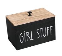 TOGEVAL Boîte Boîte à Serviettes Hygiéniques Porte-Cotons Porte-Maquillage - Organisateur De Maquillage Organisateur De Salle De Bain Récipient pour Cotons-tiges en Bois