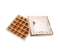 TOGEVAL Boîte de Chocolats Vide Beige 25 Cases Fenêtre Transparente, Coffret D'emballage pour Bonbons et Friandises, Présent Saint-valentin, Anniversaire ou Mariage