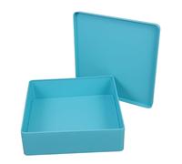 TOGEVAL Boîte de Rangement Métallique Carrée avec Couvercle Étanche Boîte Étain pour Biscuits Halloween Bonbons et Conteneur Cuisine et Maison Bleu