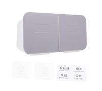 TOGEVAL Boîte de Rangement Murale pour Coton Démaquillant avec Couvercle Étanche Organisateur Multifonction pour Salle de Bain Design Simple et Gris