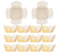 TOGEVAL Boîte d'Emballage pour Chocolats de Mariage 50 Pièces Porte-Chocolat Décoratif en Papier Ajouré Doré Réfléchissant Emballages de Truffes Individuels pour Fête et Célébration