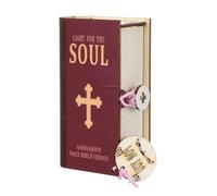 TOGEVAL Boîte en Bois Artisanale pour Cartes Bibliques - Coffret Décoratif de Livre avec Versets pour Encouragement Quotidien, Bocal à Émotions et Prières - Présent Chrétien