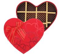 TOGEVAL Boîte Présent Vide en Papier Rouge de Cœur 10 Compartiments pour Chocolats et Bonbons, Emballage pour Mariage et Saint-valentin, Coffret Friandises Romantique