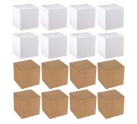 TOGEVAL Boîtes Carrées en Papier Kraft Brun 20 Pièces 10X10X10 CM, Boîtes Présents en Carton Kraft pour Emballage Gourmandises, Friandises, Pâtisseries, Emballage Présent Polyvalent et
