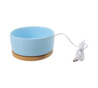 TOGEVAL Bol Chauffant Électrique en Céramique 350 ML pour Chats et Chiens Bleu Ciel USB Maintien Température Constante Intérieur et Extérieur Hiver Bol d'eau Chauffant pour Animaux