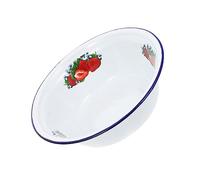 TOGEVAL Bol Émaillé Vintage Motif Fraise Saladier Rétro Multi-usage pour Soupe Nouilles et Rangement Cuisine