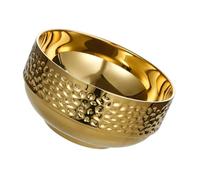 TOGEVAL Bol Inox Martelé Doré 11,5 Cm, Bol à Soupe Isotherme Multifonction pour Maison et Restaurant, Récipient Alimentaire pour Riz, Nouilles et Plats Chauds, Vaisselle Créative et